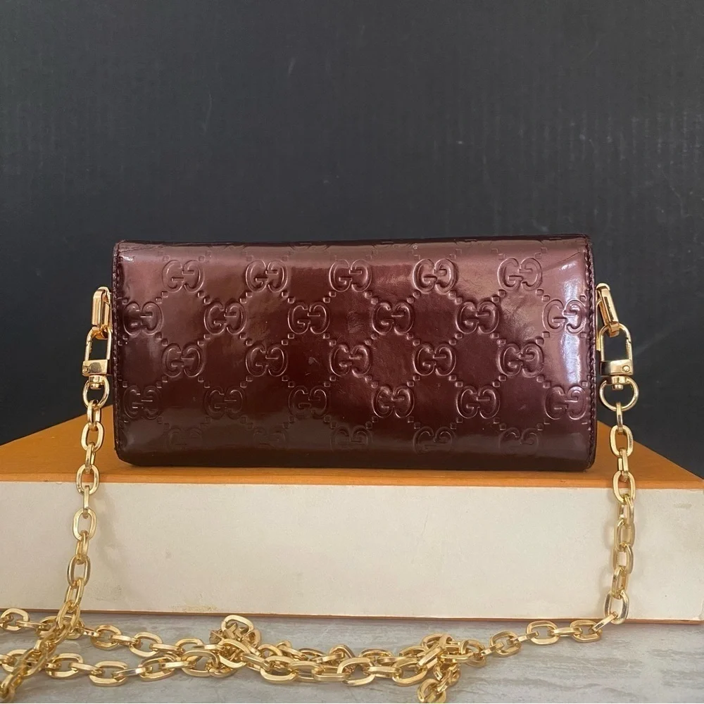 GUCCI GG Heart Patent Leather Wallet to Crossbody Bag 💼 - Picture 5 of 16